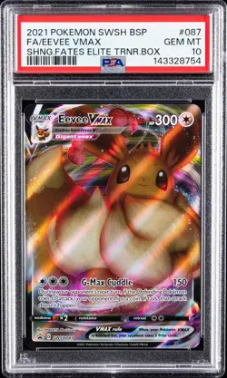 2021 POKEMON SWSH BLACK STAR PROMO #087 FULL ART/EEVEE VMAX PSA 10 - Image 1