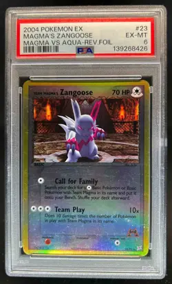 2004 Pokemon EX Team Magma vs Aqua Magma's Zangoose Reverse Foil #23/95 PSA 6 - Image 1