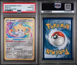 2021 Pokemon Vivid Voltage 119/185 Jirachi Amazing Rare Holo PSA 10 - Image 3