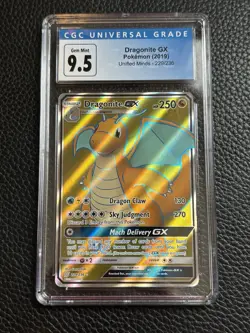 Pokemon Dragonite GX 229/236 Unified Minds Full Art Ultra Rare Holo CGC 9.5 - Image 1