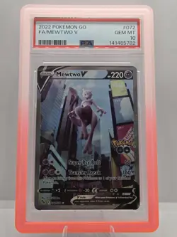 Mewtwo V (Alternate Full Art) 072/078 Pokemon GO Holo PSA 10 With Guard! - Image 1