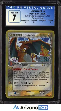 Pokemon 2006 Delta Species Charizard 4 Reverse Holo EX Crystal Guardians CGC 7 - Image 1