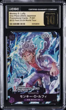 2023 ONE PIECE JPN #P-041 MONKEY D. LUFFY CGC 10 PRISTINE - Image 1
