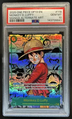 2025 One Piece JP Carrying On Will Monkey D. Luffy Manga Alt Art OP13-118 PSA 10 - Image 1