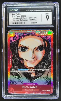 2023 ONE PIECE CCG NICO ROBIN FILM RED OP01-017 CGC 9 A PT - Image 1