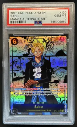 2025 One Piece Sabo Manga Alt Art #OP13-120 PSA 10 GEM MINT - Image 1