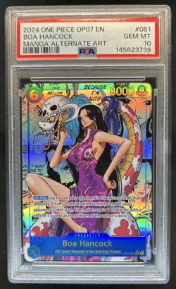 2024 One Piece 500 Years in the Future Boa Hancock Alt Art Manga OP07-051 PSA 10 - Image 1