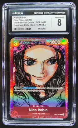 2023 ONE PIECE CCG NICO ROBIN FILM RED OP01-017 CGC 8 A PT - Image 1