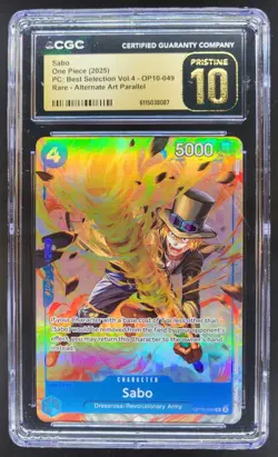 2025 ONE PIECE CCG SABO RARE ALT ART OP10-049 CGC 10 PRISTINE B PT - Image 1