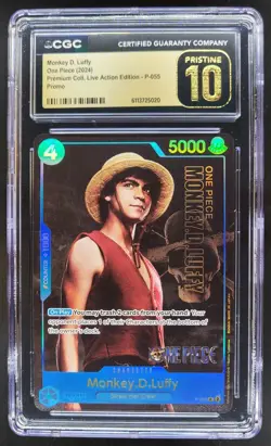 2024 ONE PIECE CCG MONKEY D. LUFFY LIVE ACTION P-055 CGC 10 PRISTINE C PT - Image 1