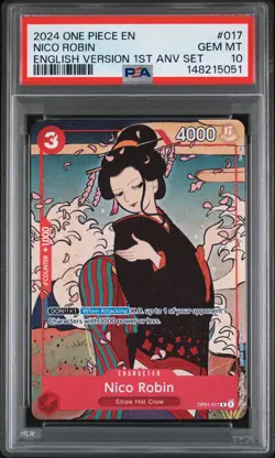 2024 ONE PIECE ENGLISH VERSION 1ST ANV SET #017 NICO ROBIN PSA 10 - Image 1