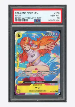 One Piece PSA 10 Nami SR Alternate Art 2024 OP08-106 OP08 Japanese - Image 1