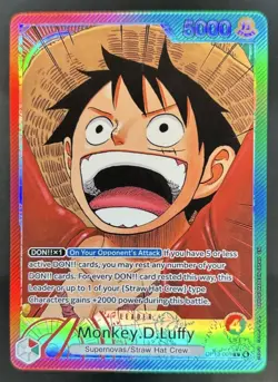 2025 One Piece Carrying On His Will Monkey D. Luffy Leader Alt Art #OP13-001 - Image 1