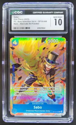 2025 ONE PIECE CCG SABO RARE ALT ART OP10-049 CGC 10 B PT - Image 1
