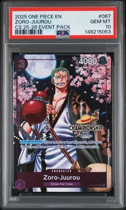 2025 ONE PIECE CHAMP 2025-26 EVENT PACK #067 ZORO-JUUROU PSA 10 - Image 1