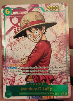 One Piece Monkey.D.Luffy Secret Rare Parallel OP13-118 Carrying On His Will Foil - Image 1