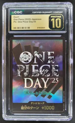 2025 ONE PIECE CCG JAPANESE DON!! ONE PIECE DAY CGC 10 PRISTINE B PT - Image 1