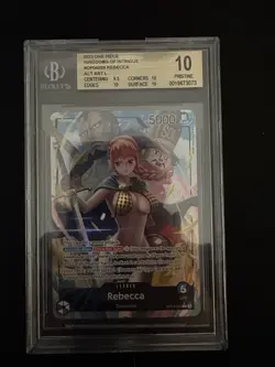 One Piece English Kingdoms Of Intrigue Rebecca Alt Art Leader OP04-039 BGS 10 - Image 1