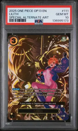 2025 ONE PIECE OP13-CARRYING ON HIS WILL SPECIAL ALTERNATE ART LILITH PSA 10 - Image 1