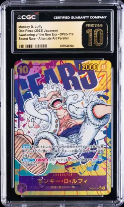 2023 ONE PIECE JPN #OP05-119 MONKEY D. LUFFY CGC 10 PRISTINE - Image 1