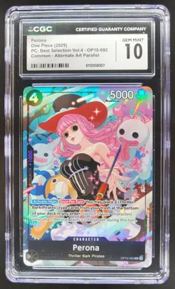 2025 ONE PIECE CCG PERONA ALT ART OP10-092 CGC 10 C PT - Image 1