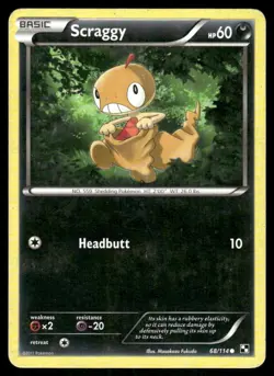 Scraggy 68/114 Black & White Pokemon TCG trading card - Image 1