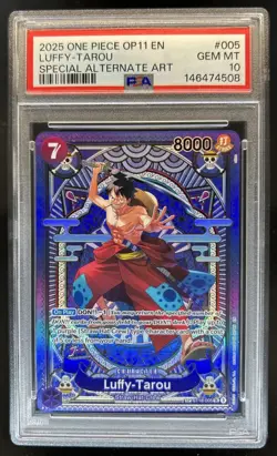 2025 One Piec Luffy-Tarou Special Card Alt Art #ST18-005 PSA 10 - Image 1