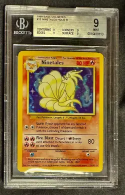 🔥 Ninetales 12/102 Holo Rare Pokemon Card - 1999 Base Set, BGS 9 Mint - Image 1