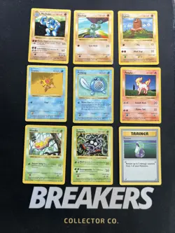 Base Set Vintage Shadowless Pokemon 9 Card Lot - Machoke, Staryu & Weedle - Image 1