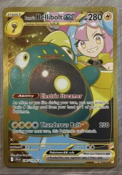 Pokemon TCG Ionos Bellibolt EX Gold Hyper Rare Card 188/159 Journey Together - Image 1