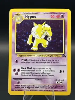 Pokemon TCG Hypno Fossil 8/62 Holo Rare Card - Image 1