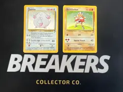 1999 Base Set 2 Vintage Pokemon 2 Card Lot: Chansey 3/130 & Hitmonchan 8/130 - Image 1