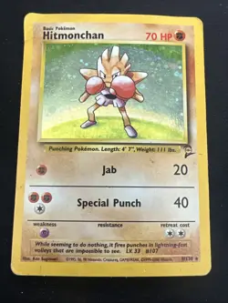 1999 Base Set 2 Vintage Pokemon 2 Card Lot: Chansey 3/130 & Hitmonchan 8/130 - Image 4