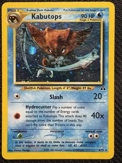 Pokemon TCG Kabutops Neo Discovery Holo Rare 6/75 Vintage WOTC Card - Image 1