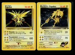 Rocket's Zapdos 15/132 Gym Base Set 2 2000 Holo Vintage Pokemon Card Lot WOTC - Image 1