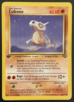 Pokemon TCG Cubone 1st Edition Jungle Card 50/64 Vintage 1999 First Rare WOTC - Image 1