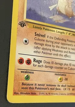 Pokemon TCG Cubone 1st Edition Jungle Card 50/64 Vintage 1999 First Rare WOTC - Image 5