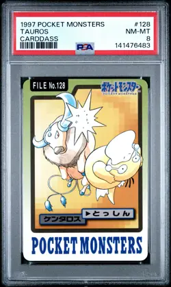 1997 POCKET MONSTERS CARDDASS #128 TAUROS PSA 8 - Image 1