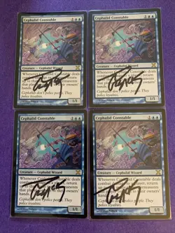 MTG Magic Cephalid Constable Signed Artist Proof Set W/Sketch X4 10th Ed Pollack - Image 1
