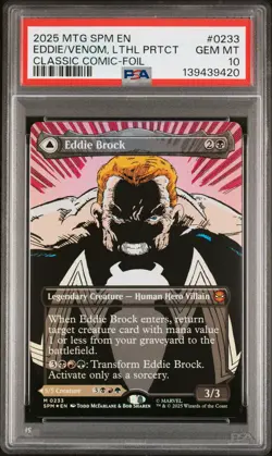 2025 MTG MARVEL'S SPIDER-MAN #0233 EDDIE BROCK/VENOM LETHAL PROTECTOR PSA 10 - Image 1