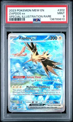 2023 POKEMON MEW EN-151 SPECIAL ILLUSTRATION RARE #202 ZAPDOS EX PSA 9 - Image 1