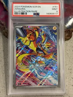 Zeraora Pokemon 151/142 - Illustration Rare - Stellar Crown - PSA 9 - Image 1
