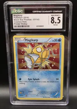 DOUBLE ERROR Magikarp XY143 Black Star Promo Cosmos Holo 2016 Printer Hickey - Image 1