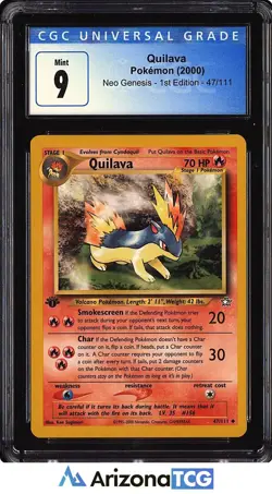 Pokemon 2000 Quilava 47/111 Neo Genesis 1st Edition CGC 9 - Image 1