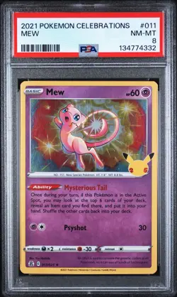 2021 POKEMON CELEBRATIONS MEW 011 PSA 8 - Image 1
