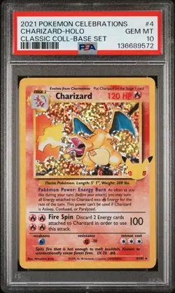2021 POKEMON CELEBRATIONS CLASSIC COLL #4 CHARIZARD-HOLO PSA 10 - Image 1