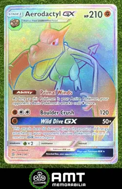 Aerodactyl GX 2019 Pokemon Sun & Moon Unified Minds #244/236 Rare Secret - Image 1