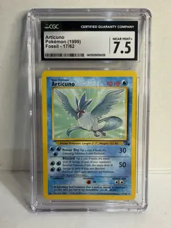 1999 Pokemon Fossil Articuno 17/62 CGC 7.5 Near Mint+ Holo Vintage - Image 1