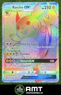 Raichu GX 2017 Pokemon Shining Legends #75/73 Rare Ultra - Image 1
