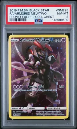 2019 POKEMON SM FALL 2019 COLLECTOR CHEST FULL ART/ARMORED MEWTWO PSA 8 - Image 1